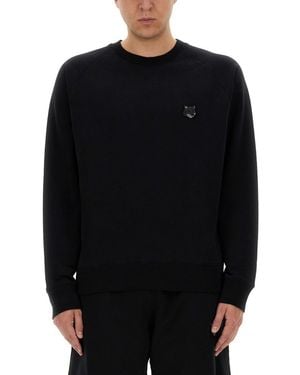 Maison Kitsuné Sweatshirt With Fox Head Patch - Black