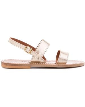 K. Jacques Barigoule Leather Flat Sandals - Natural