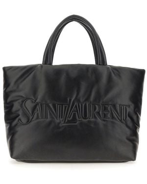 Saint Laurent Tote Bag With Logo - Black