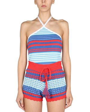 Gallo Striped Pattern Top - Blue