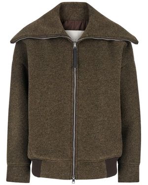 Tela 'Spencer' Jacket With Spread Collar And Zip On The Front - Green