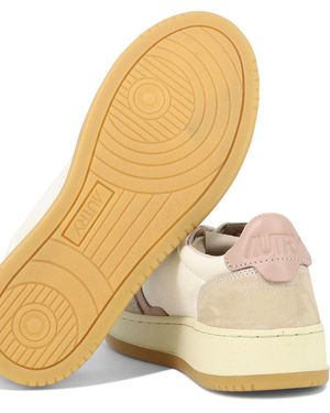 Autry Medalist Low Canvas And Leather Trainers - Metallic