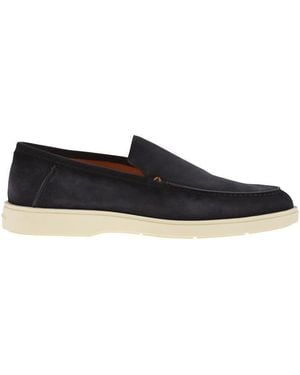Santoni Suede Moccasin - Black