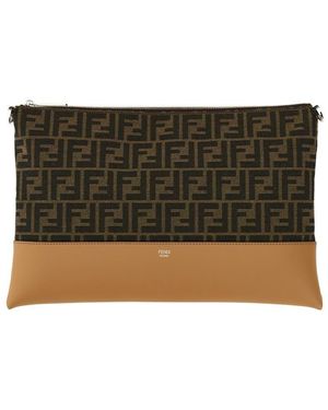 Fendi Small "Ff" Clutch Bag - Black