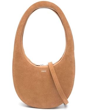 Coperni Swipe Suede Leather Crossbody Bag - White
