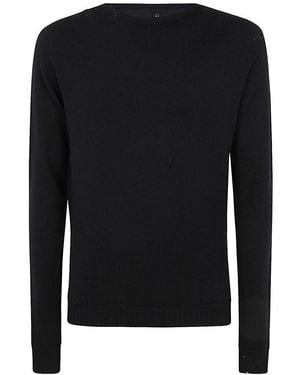 MD75 Round Neck Merinos Jumper - Black