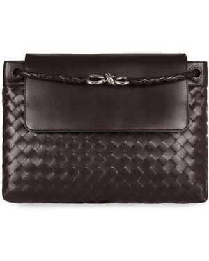 Bottega Veneta Andiamo Leather Messenger Bag - Black