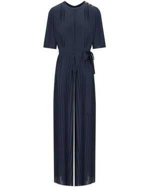 Twinset Dark Pleated Jumpsuit - Blue