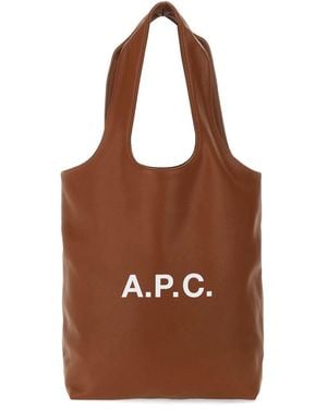 A.P.C. Tote Bag "Ninon" Small - Brown