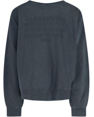 Maison Margiela Logo Crewneck Sweatshirt - Blue