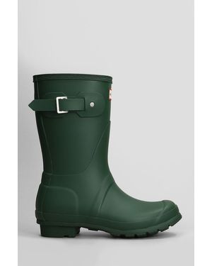 HUNTER Original Short Low Heels Boots - Green