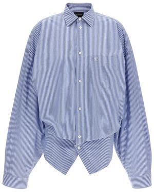 Balenciaga 'L/S Knotted' Shirt - Blue