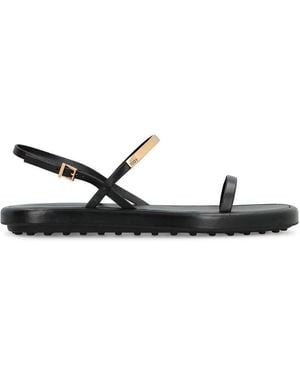 Tod's Leather Flats - Black