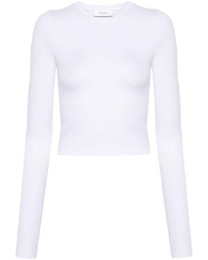 Wardrobe NYC Fitted Long Sleeve T-Shirt - White