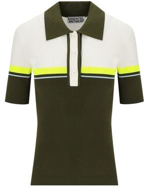 Essentiel Antwerp Haustral Knitted Polo Shirt - Green