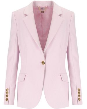 Elisabetta Franchi Quarzo Single Breasted Jacket - Pink