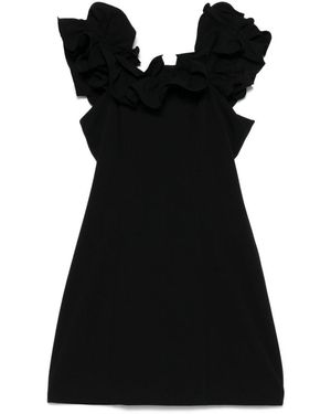 ROTATE BIRGER CHRISTENSEN Bardot Neckline Mini Ruffle Dress - Black