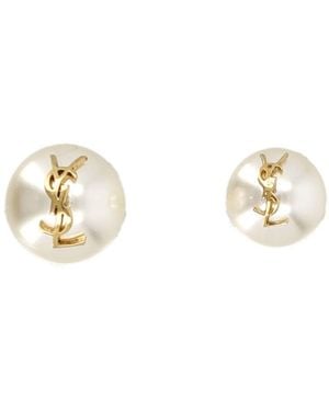 Saint Laurent Asymmetric Earrings - Metallic
