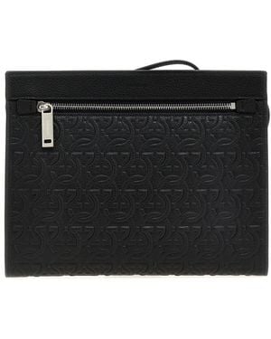 Ferragamo 'Gancini' Clutch - Black