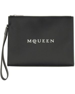 McQueen Pouch With Logo - Black