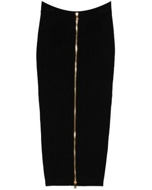 Balmain Buttoned Long Skirt - Black