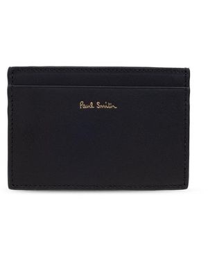 Paul Smith Signature Stripe Leather Card Case - Black