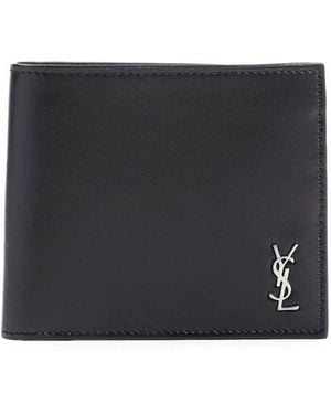 Saint Laurent Tiny Cassandre East/West Wallet Accessories - Black