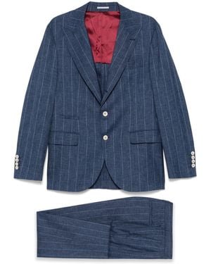 Brunello Cucinelli Wool Single-Breasted Suit - Blue