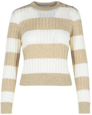 Max Mara 'Alfeo' Multi Wool Blend Jumper - White