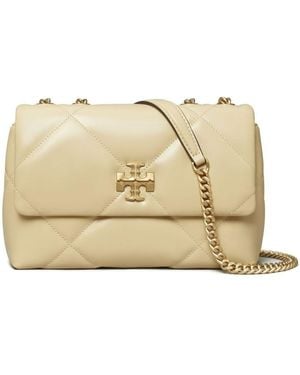 Tory Burch Kira Diamond Small Leather Shoulder Bag - Natural