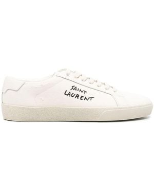 Saint Laurent Court Classic Canvas Trainers - White