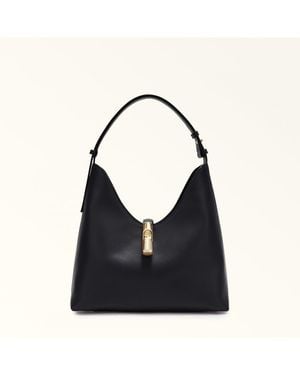 Furla Leather Hobo Bag - Black