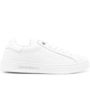 Emporio Armani Exclusive Leather Trainers - White