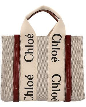 Chloe(クロエ)】 リネン製WOODYスモールトートバッグ｜PARIGOT
