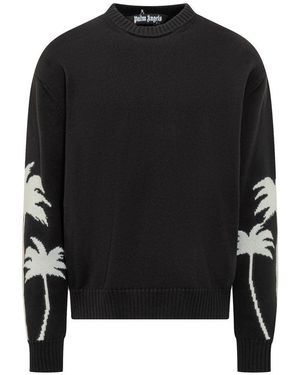 Palm Angels Palms Knit Sweatshirt - Black