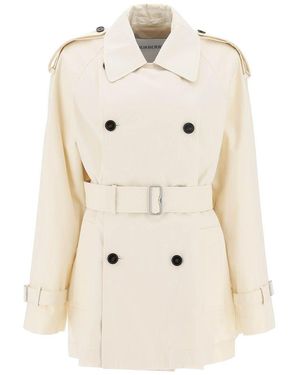 Burberry Cotton Belted Jacket - Natural