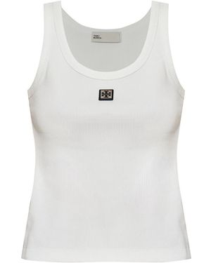 Tory Burch Logo Cotton Tank Top - White