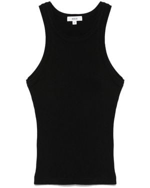 Agolde Rayne Ribbed-Knit Tank Top - Black