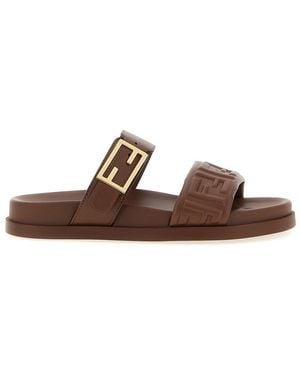 Fendi Feel' Slides - Brown