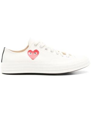 COMME DES GARÇONS PLAY Chuck Tailor Heart Low Top Trainers Shoes - White