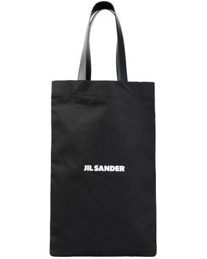 Jil Sander Sleek Book Tote Handbag - Black