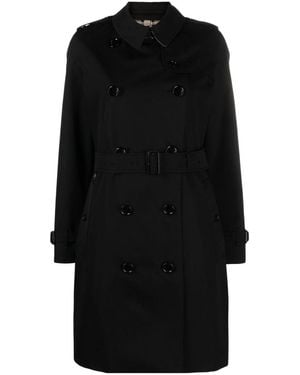 Burberry Kensington Cotton Trench Coat - Black