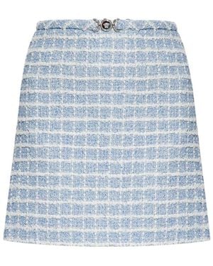 Versace Tweed Mini Skirt - Blue