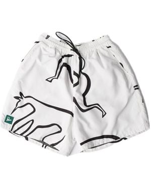 by Parra Yoga Walks Swim Shorts - White