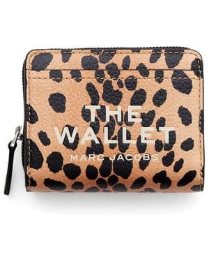 Marc Jacobs The Cheetah Leather Mini Compact Wallet - Black