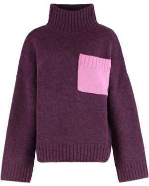 JW Anderson Wool Blend Turtleneck Jumper - Purple