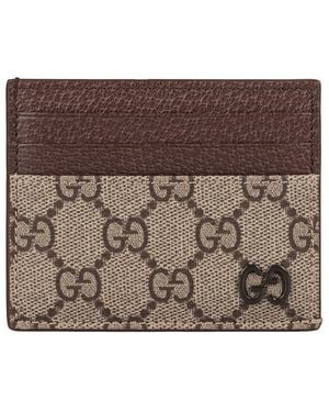 Gucci Coated Canvas Card Holder - Brown