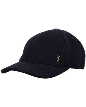 Saint Laurent Cassandre Baseball Cap - Blue