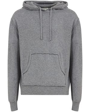 Maison Margiela Wool And Cashmere Sweatshirt With Hood - Grey