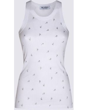 The Attico Allover Logo Cotton Tank Top - Blue